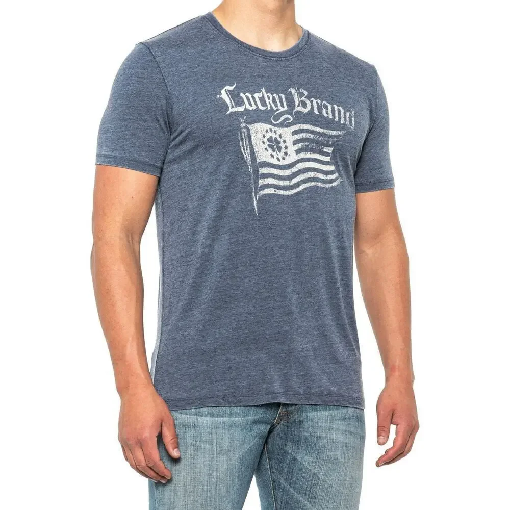 Mew! Lucky Brand Lucky American Flag Graphic Print Cotton Blend T-Shirt